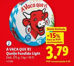 Lidl A VACA QUE RI Queijo Fundido Light promoção