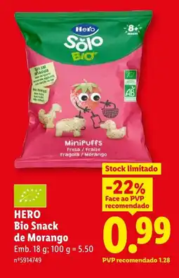 Lidl HERO Bio Snack de Morango promoção