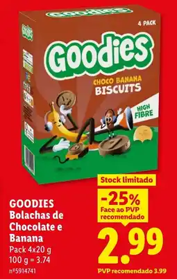 Lidl GOODIES Bolachas de Chocolate e Banana promoção
