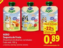 Lidl HERO Saqueta de Fruta promoção