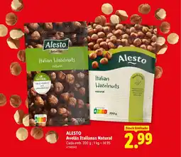 Lidl ALESTO Avelãs Italianas Natural promoção
