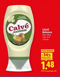 Lidl CALVÉ Maionese promoção
