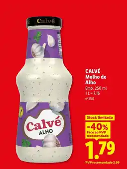Lidl CALVÉ Molho de Alho promoção