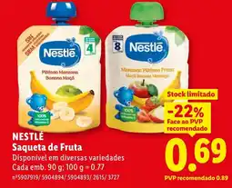 Lidl NESTLÉ Saqueta de Fruta promoção