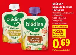 Lidl BLÉDINA Saqueta de Fruta Frutapura promoção