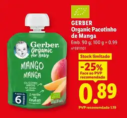 Lidl GERBER Organic Pacotinho de Manga promoção