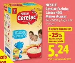 Lidl NESTLÉ Cerelac Farinha Láctea 40% Menos Açúcar promoção
