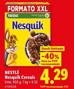 Lidl NESTLÉ Nesquik Cereais promoção