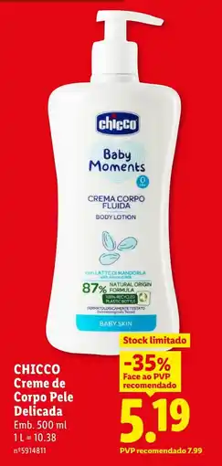 Lidl CHICCO Creme de Corpo Pele Delicada promoção