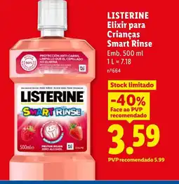 Lidl LISTERINE Elixir para Crianças Smart Rinse promoção