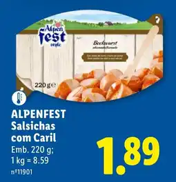 Lidl ALPENFEST Salsichas com Caril promoção