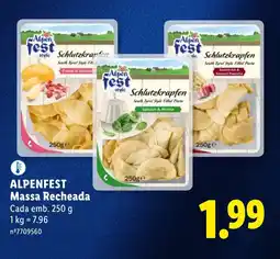 Lidl ALPENFEST Massa Recheada Cada promoção
