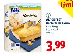 Lidl ALPENFEST Raclette de Forno promoção