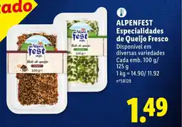 Lidl ALPENFEST Especialidades de Queijo Fresco promoção