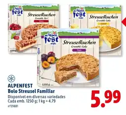 Lidl ALPENFEST Bolo Streusel Familiar promoção
