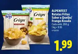 Lidl ALPENFEST Batatas Fritas Sabor a Queijo/ Frango Assado Cada promoção