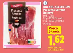 Lidl Dulano Selection Presunto Serrano Reserva promoção