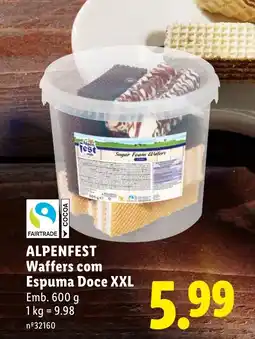 Lidl ALPENFEST Waffers com Espuma Doce XXL promoção