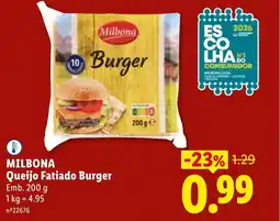 Lidl MILBONA Queijo Fatiado Burger promoção