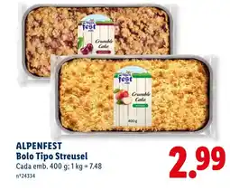 Lidl ALPENFEST Bolo Tipo Streusel promoção
