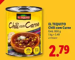 Lidl EL TEQUITO Chili com Carne promoção