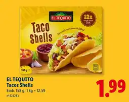 Lidl EL TEQUITO Tacos Shells promoção