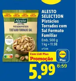 Lidl ALESTO SELECTION Pistácios Torrados com Sal Formato Familiar promoção