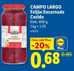 Lidl CAMPO LARGO Feijão Encarnado Cozido promoção