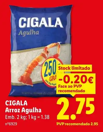 Lidl CIGALA Arroz Agulha promoção