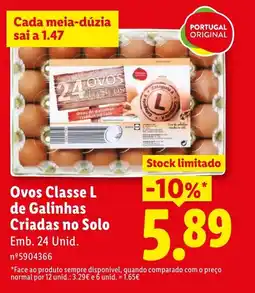 Lidl Ovos Classe L de Galinhas Criadas no Solo promoção