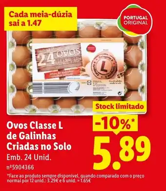 Lidl Ovos Classe L de Galinhas Criadas no Solo promoção