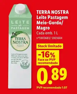 Lidl TERRA NOSTRA Leite Pastagem promoção