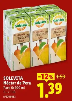 Lidl SOLEVITA Néctar de Pera promoção