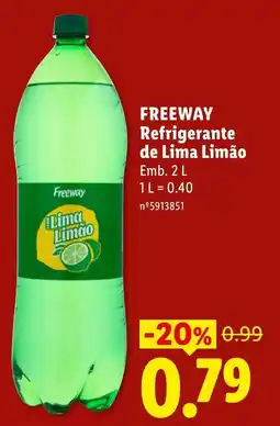 Lidl FREEWAY Refrigerante de Lima Limão promoção