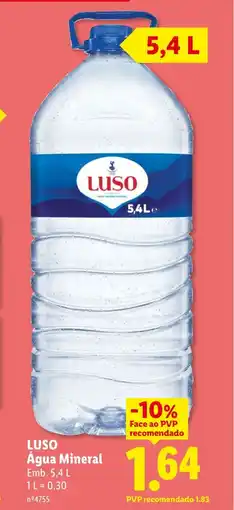 Lidl LUSO Água Mineral promoção