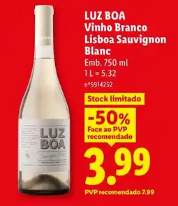 Lidl LUZ BOA Vinho Branco Lisboa Sauvignon Blanc promoção