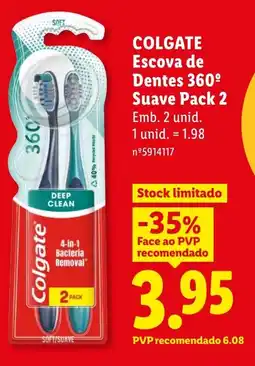 Lidl COLGATE Escova de Dentes 360º Suave Pack 2 promoção