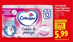 Lidl COLHOGAR Papel Higiénico Cuida & Protege promoção