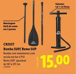 Lidl CRIVIT Bomba SUP/Remo SUP promoção