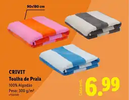 Lidl CRIVIT Toalha de Praia 100% Algodão promoção