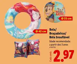 Lidl Bola/ Braçadeiras/ Bóia Insuflável promoção