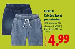 Lidl LUPILU Calções Sweat para Menino promoção