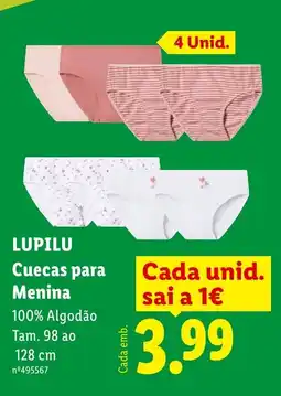 Lidl LUPILU Cuecas para Menina promoção