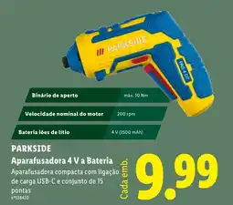 Lidl PARKSIDE Aparafusadora 4 V a Bateria promoção