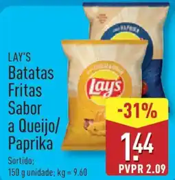 ALDI LAY'S Batatas Fritas sa a Queijo/ Paprika promoção