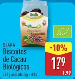 ALDI SEARA Biscoitos de Cacau Biológicos promoção