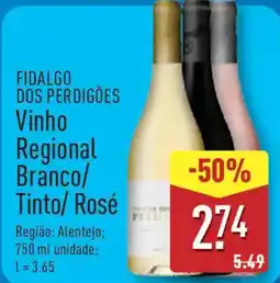 ALDI FIDALGO DOS PERDIGÕES Vinho Regional Branco/ Tinto/ Rosé promoção