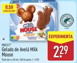ALDI MUCCI Gelado de Avelã Milk Mouse promoção
