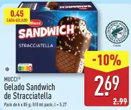 ALDI MUCCI Gelado Sandwich de Stracciatella promoção