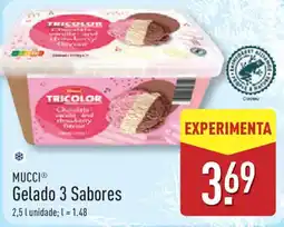 ALDI MUCCI Gelado 3 Sabores promoção